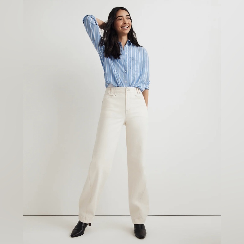 Madewell White Perfect Vintage High Rise Jean Wide Leg